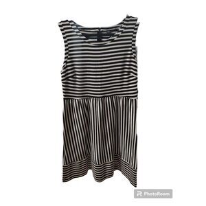 Daisy Fuentes Black White Striped Dress Size L